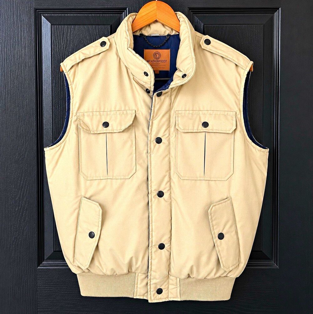 Vintage Black Sheep Down Puffer Vest Men’s M Khaki Utility Hunting Outdoorsman